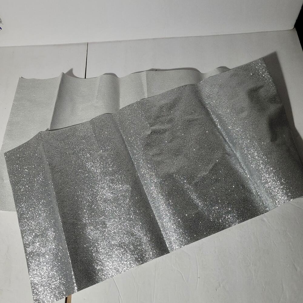 Sparkling Silver Glitter Fabric Material for Crafts 7x46